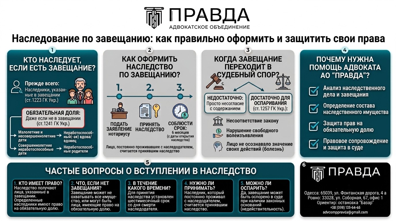 Наследство по завещанию: обязательная доля, срок принятия и судебные споры