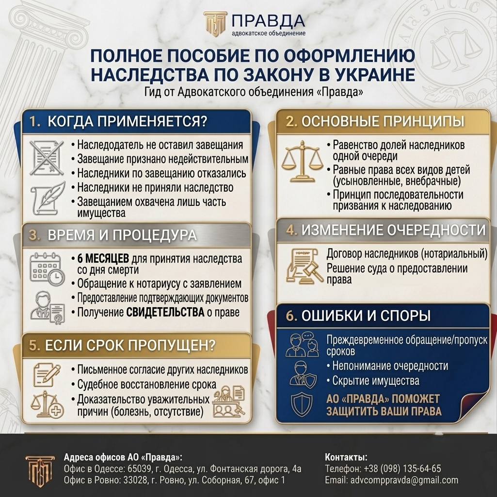 Порядок оформления наследства по закону в Украине. АО Правда. Адвокат по наследству.